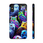 'Flock of Electric Flamses' NEON Owls Tough Phone Case
