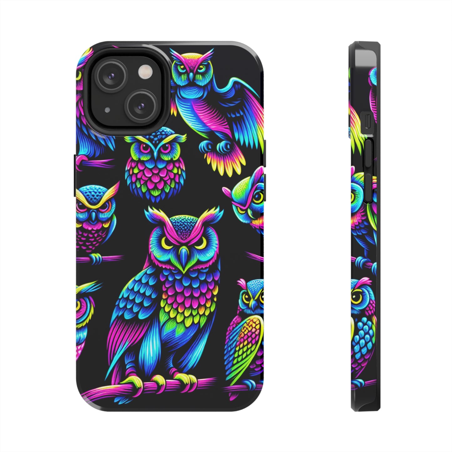 Neon Glowing Owls. NEON Owls Tough Phone Case
