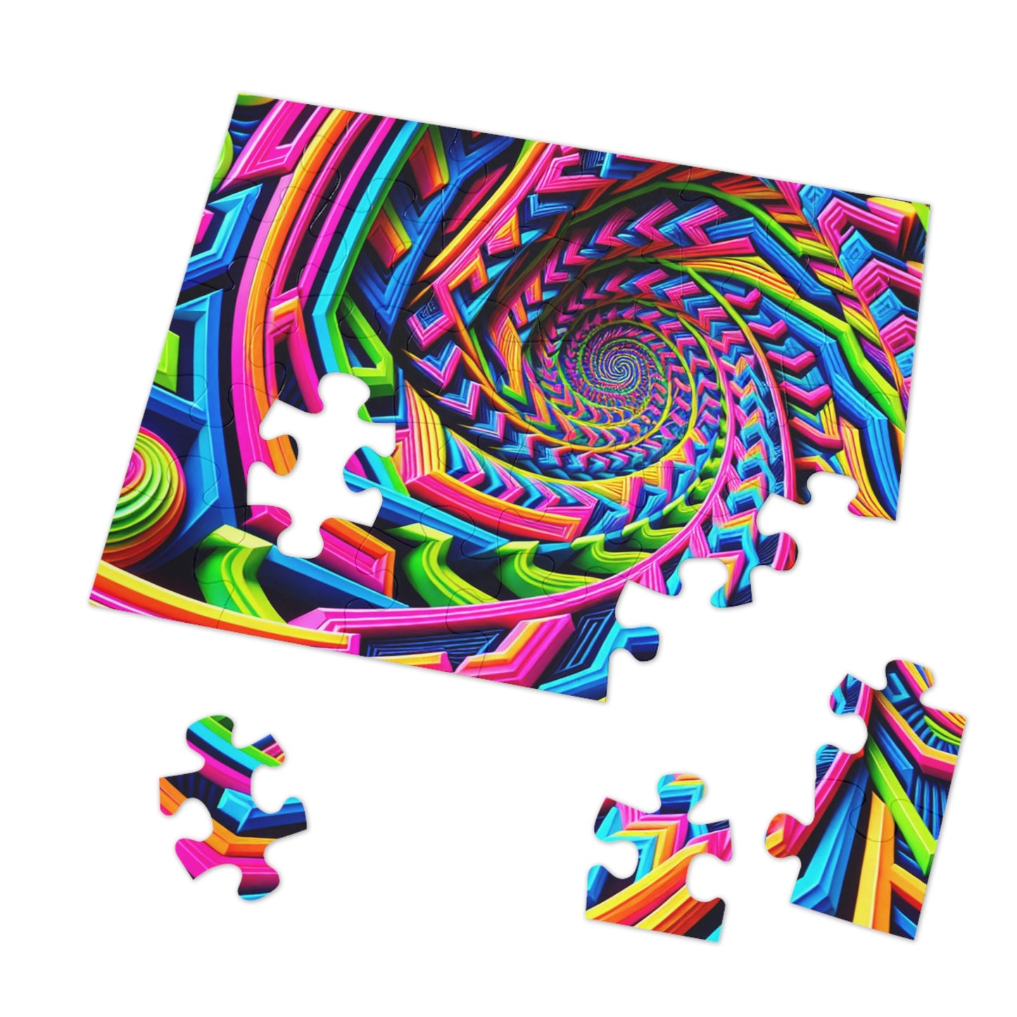 Neon Infinipat. - Neon Trippy Infinity Patterns Puzzle 30, 110, 252, and 1000 Pieces