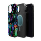 "Neon Burst Wonderland". Neon Butterflies and Mushrooms Premium Art Magsafe Magnet Tough IPhone 13 14 15 Pro Plus Max and Mini in Matte and Glossy Phone cases