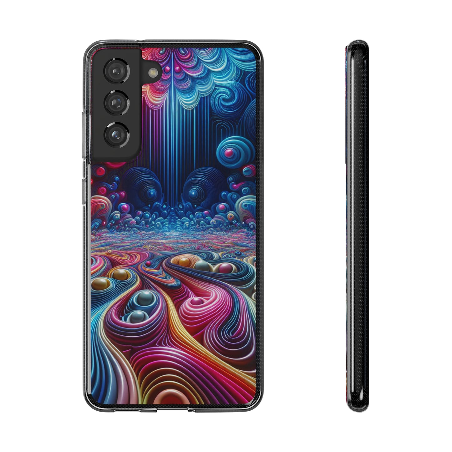 Mesmerizing Neon Infinity Infinity Patterns Art Polycarbonate Phone Case Samsung Galaxy s21 s22 Google Pixel 6 Iphone 11 12 13 14 Pro Max Mini Plus