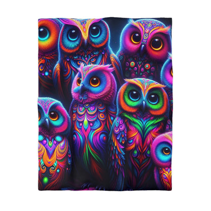Giovanni di Saraco - NEON Owls Microfiber Duvet Cover