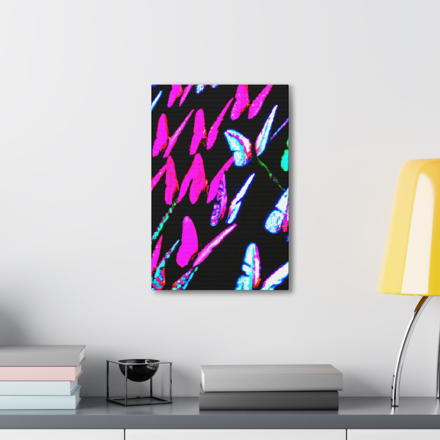 "Neon-Butterfly Prism" Neon Butterflies  Art Canvas