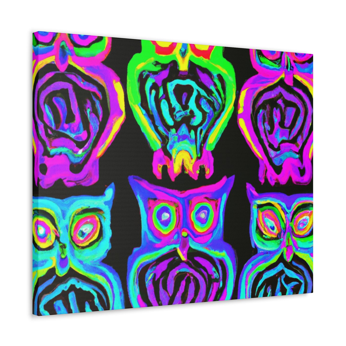 Neon Night Owls. NEON Owls Art Canvas