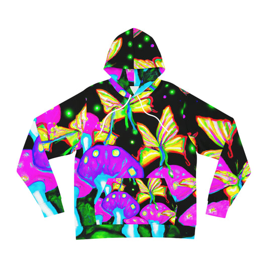 "Neon Phantasy" - Butterflies & Mushrooms AOP Hoodie