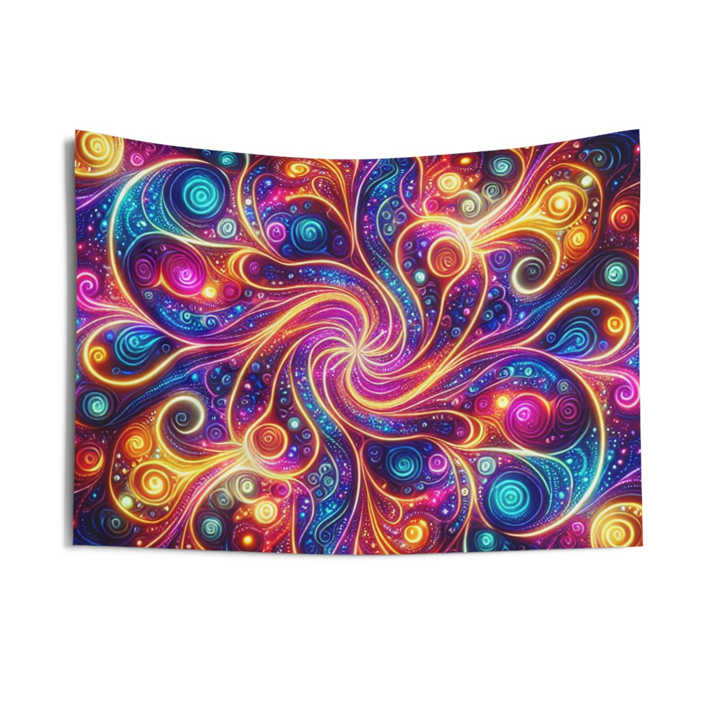Vivid Cosmic Fractal Euphoria. Infinity Patterns Art Tapestry