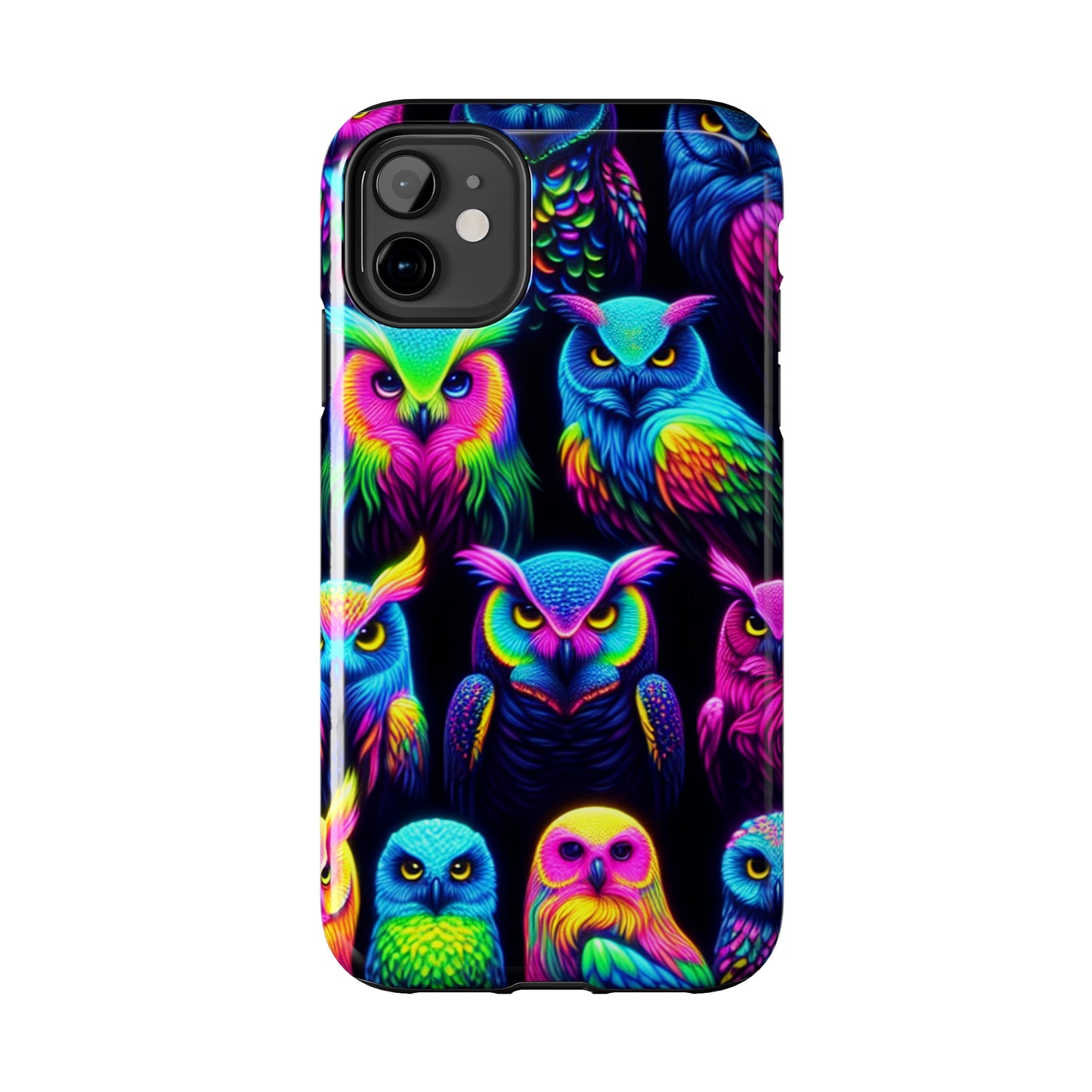 "Nocturnal Neon Glow" NEON Owls Tough Phone Case
