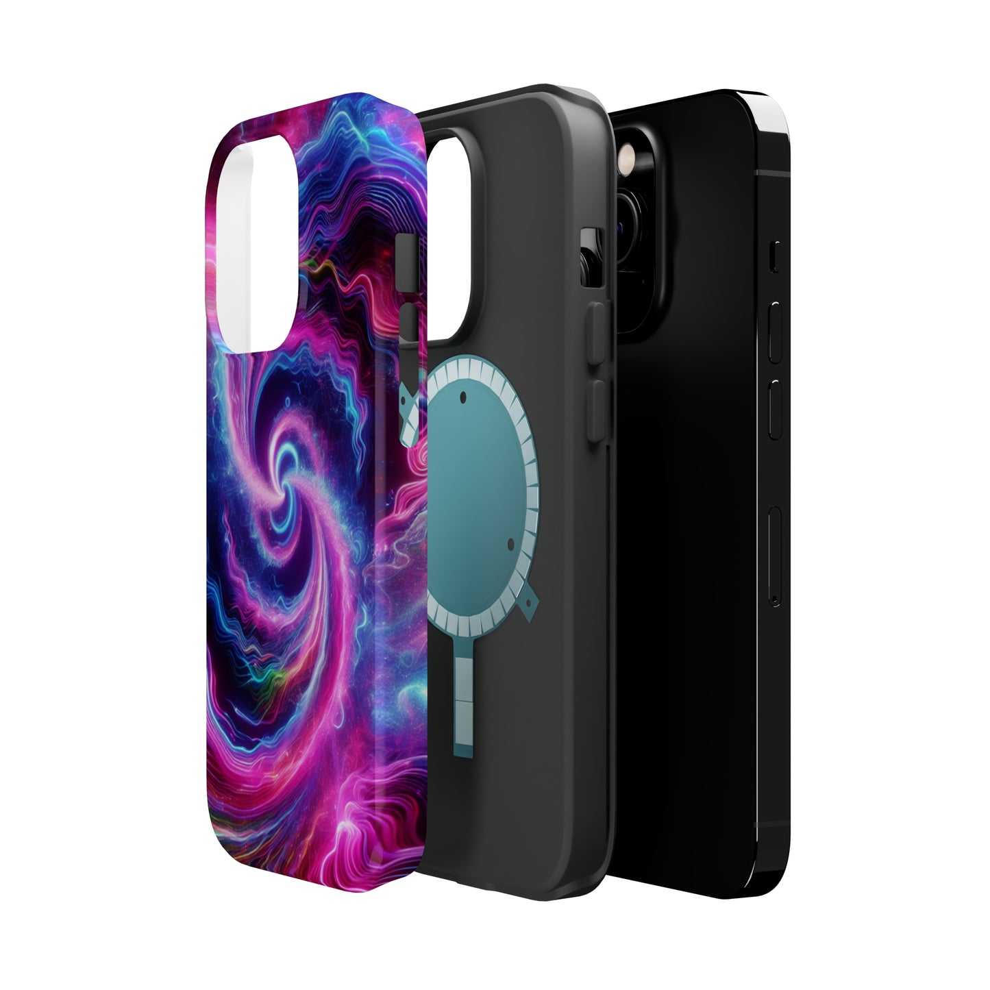 Infinite Neon Horizon Neon Trippy Infinity Patterns Premium Art Magsafe Magnet Tough IPhone 13 14 15 Pro Plus Max and Mini in Matte and Glossy Phone cases