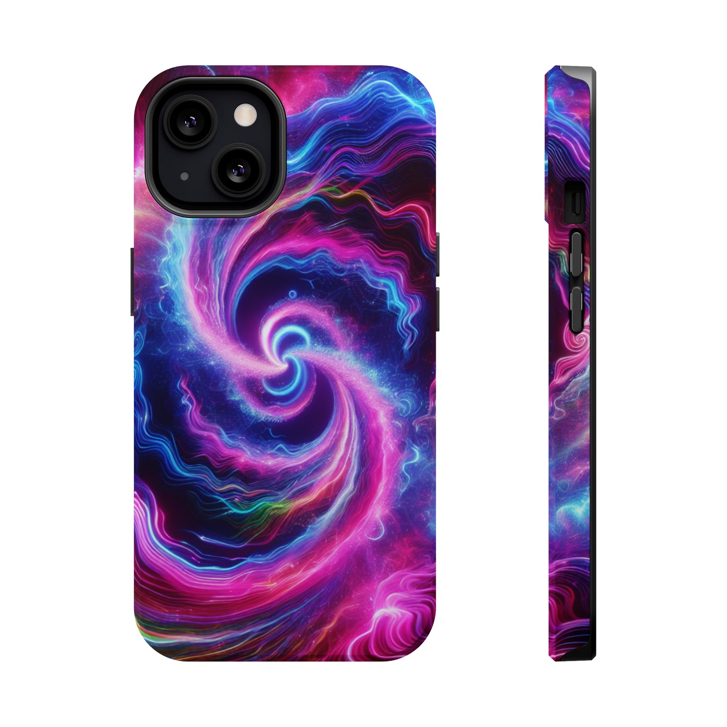 Infinite Neon Horizon Neon Trippy Infinity Patterns Premium Art Magsafe Magnet Tough IPhone 13 14 15 Pro Plus Max and Mini in Matte and Glossy Phone cases
