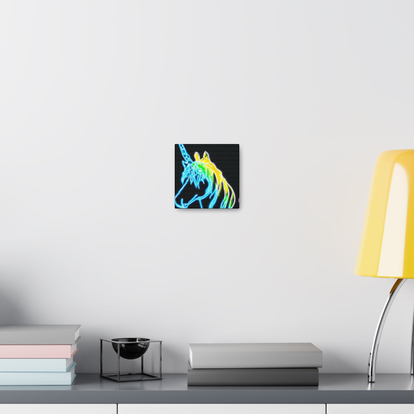 "The Glowing Rainbow Herd" NEON Unicorns Art Canvas