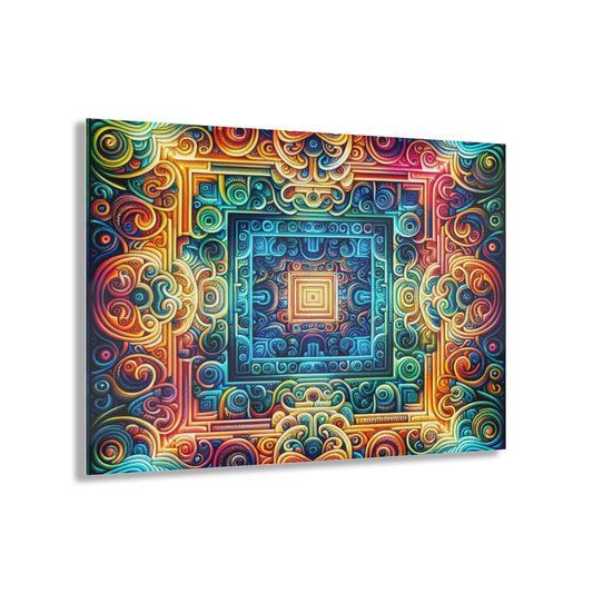 Neon Infinity Dreamscape. Trippy infity Pattern 1/4" Glossy Acrylic Art