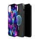 "Uni-Neon Fantasy" Neon Unicorns Premium Art Magsafe Magnet Tough IPhone 13 14 15 Pro Plus Max and Mini in Matte and Glossy Phone cases