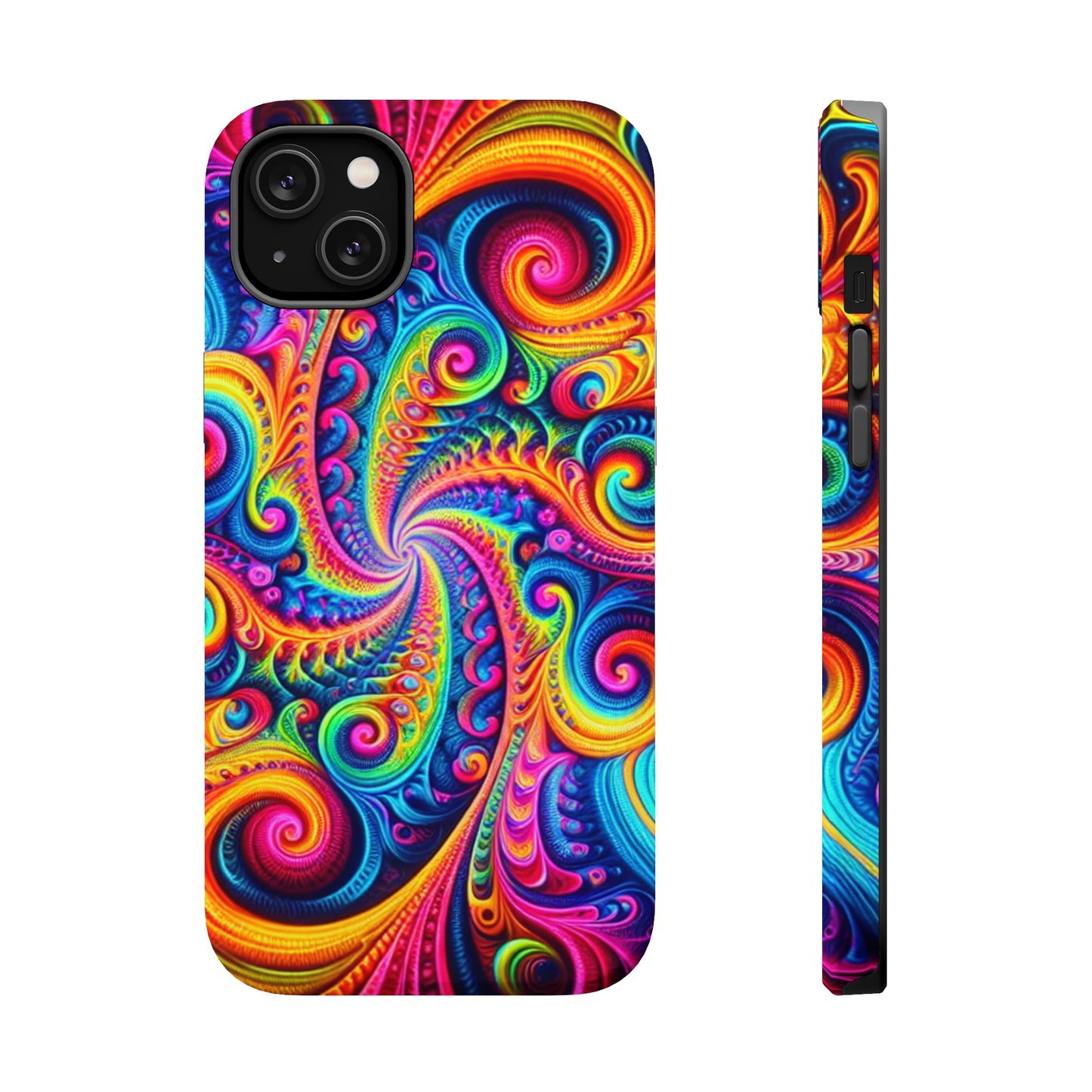 Trip-Infinite Radiance Neon Trippy Infinity Patterns Premium Art Magsafe Magnet Tough IPhone 13 14 15 Pro Plus Max and Mini in Matte and Glossy Phone cases