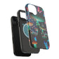 Neon Garden Delight. Neon Butterflies and Mushrooms Premium Art Magsafe Magnet Tough IPhone 13 14 15 Pro Plus Max and Mini in Matte and Glossy Phone cases