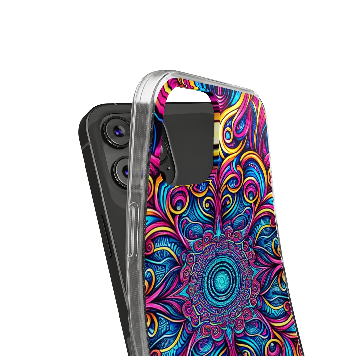 "Fantasia of Fluorescence" Infinity Patterns Art Polycarbonate Phone Case Samsung Galaxy s21 s22 Google Pixel 6 Iphone 11 12 13 14 Pro Max Mini Plus