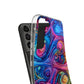 Vibrant Trippy Neon Infinity Ripples. Infinity Patterns Art Polycarbonate Phone Case Samsung Galaxy s21 s22 Google Pixel 6 Iphone 11 12 13 14 Pro Max Mini Plus