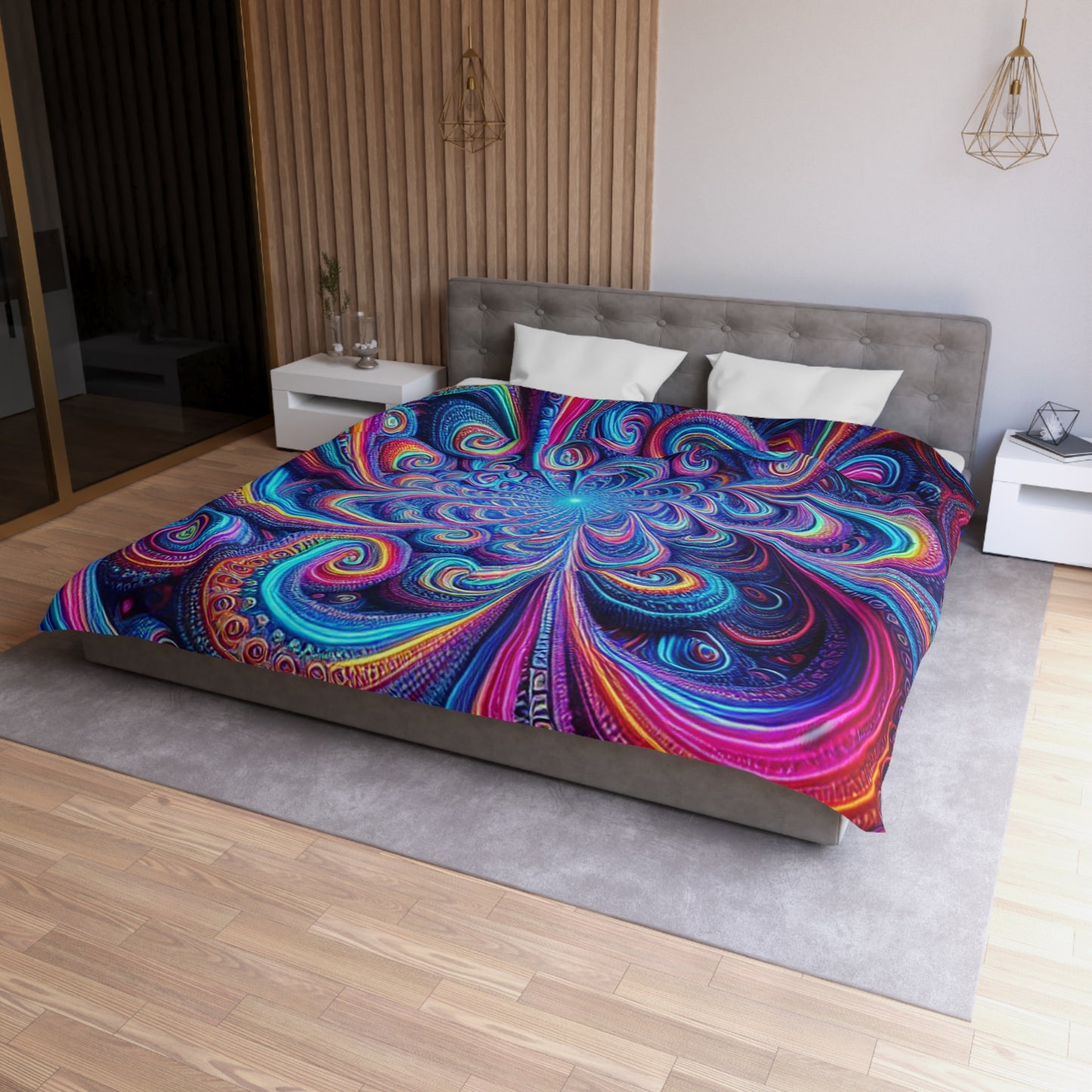 Gerrit Hoornbeek - Trippy Infinty Patterns Microfiber Duvet Cover