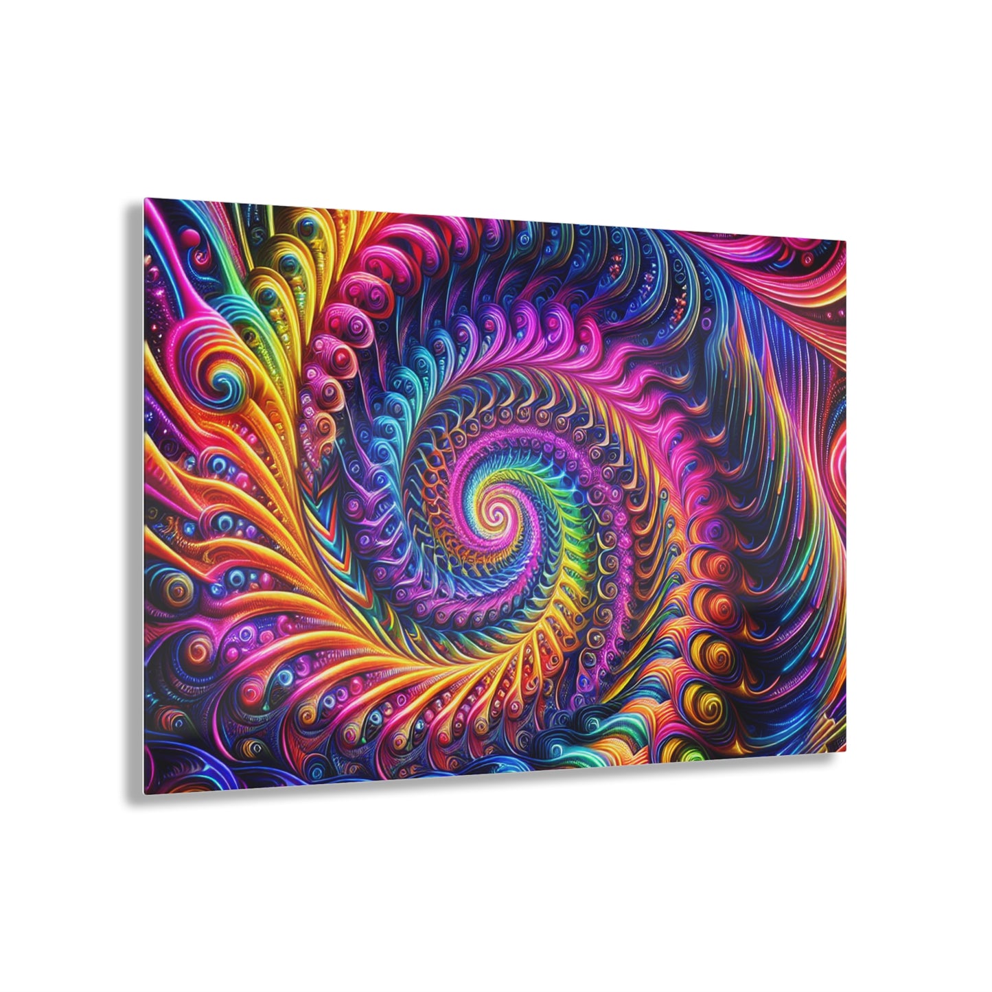 Neon Infinity Vivacity Trippy infity Pattern 1/4" Glossy Acrylic Art
