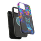 Glowing Neon Clan. Neon Owls Premium Art Magsafe Magnet Tough IPhone 13 14 15 Pro Plus Max and Mini in Matte and Glossy Phone cases