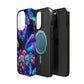 Neon Ecstasy. Neon Butterflies and Mushrooms Premium Art Magsafe Magnet Tough IPhone 13 14 15 Pro Plus Max and Mini in Matte and Glossy Phone cases