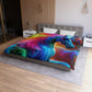 Giovanni Caravaggio - NEON Unicorns Microfiber Duvet Cover