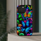 "Fantastic Fruition" Neon Butterflies and Mushrooms Premium Art Magsafe Magnet Tough IPhone 13 14 15 Pro Plus Max and Mini in Matte and Glossy Phone cases