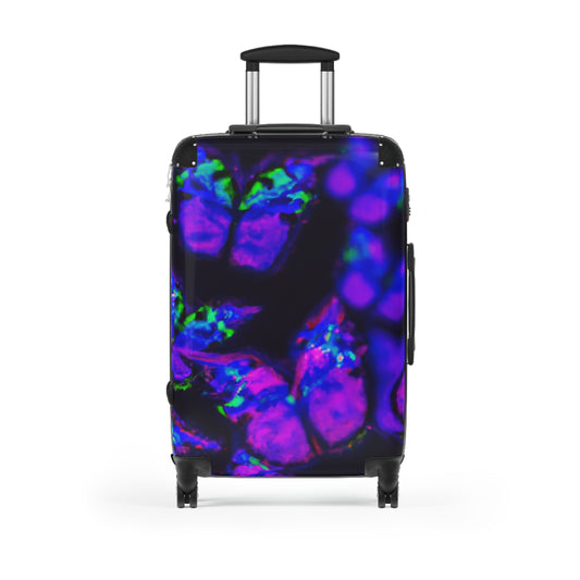 "Neon Flutterings" - Neon Butterflies  Suitcase