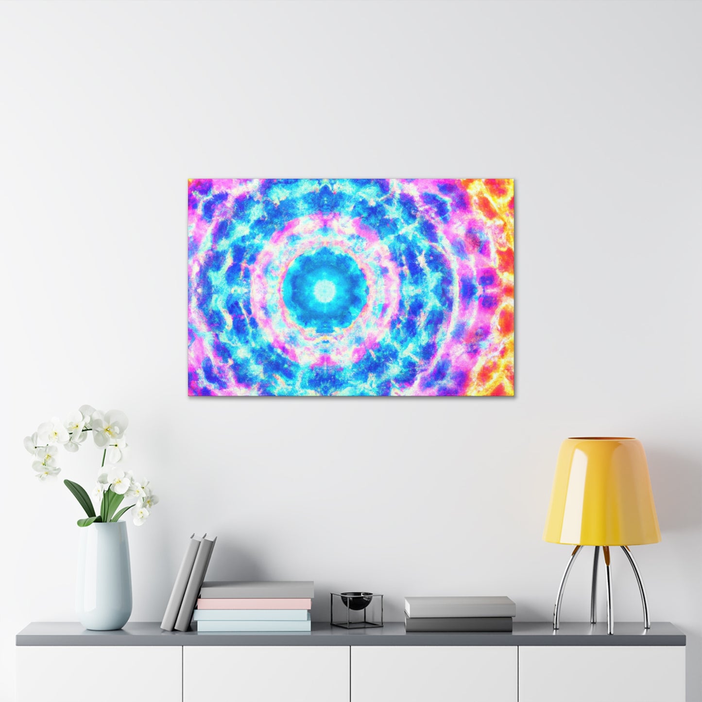 Vivid Cosmic Lightsphere Trippy Infinity Patterns Art Canvas