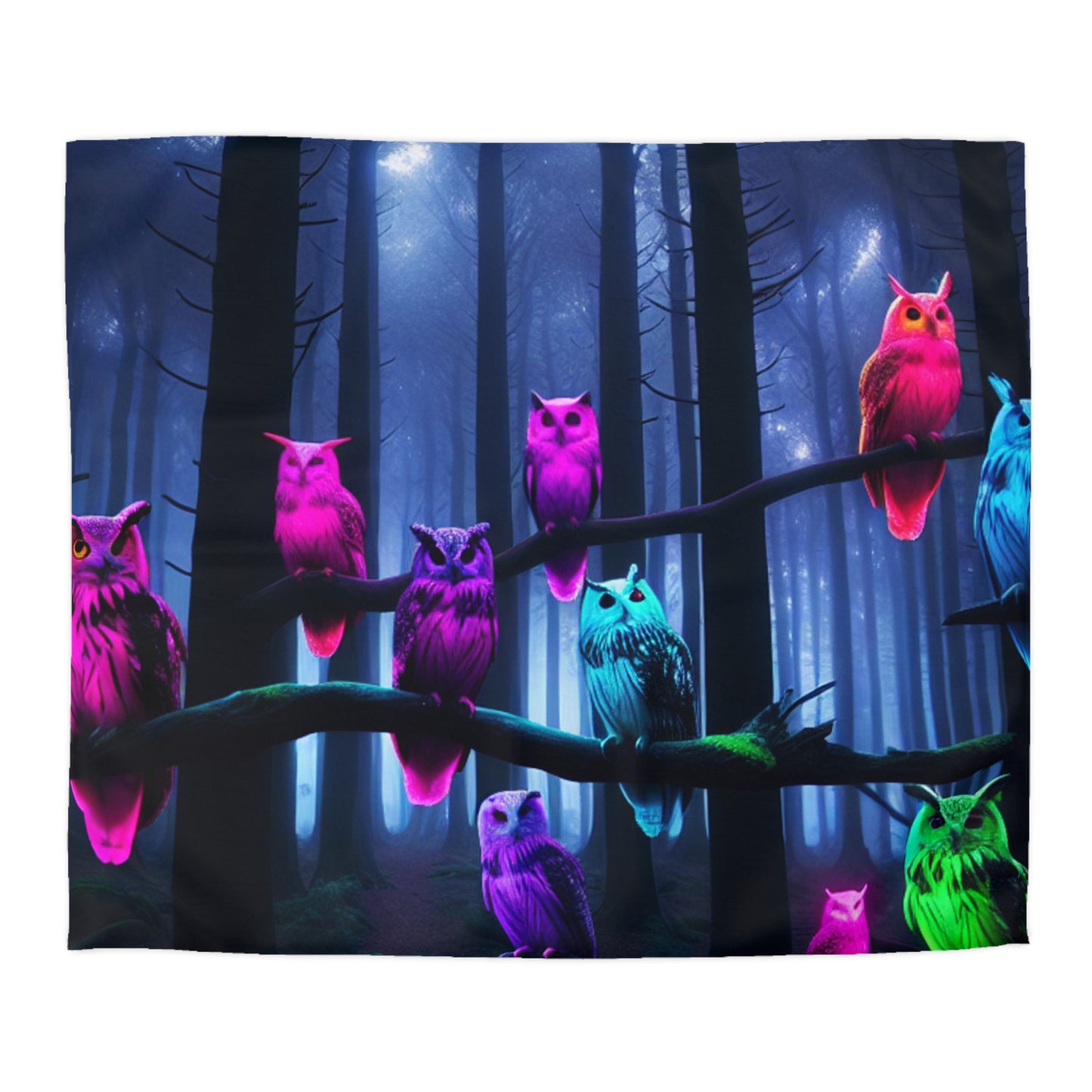 Gianni di Firenze - NEON Owls Microfiber Duvet Cover