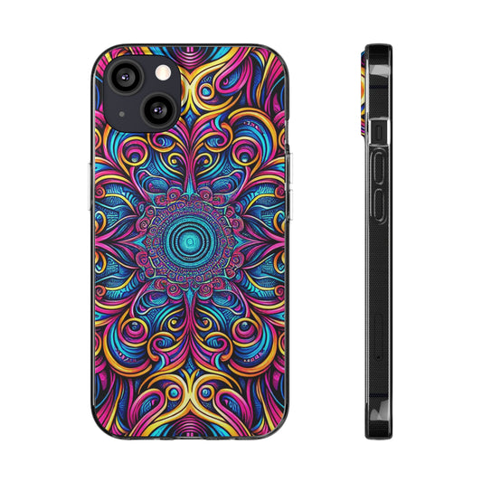 "Fantasia of Fluorescence" Infinity Patterns Art Polycarbonate Phone Case Samsung Galaxy s21 s22 Google Pixel 6 Iphone 11 12 13 14 Pro Max Mini Plus