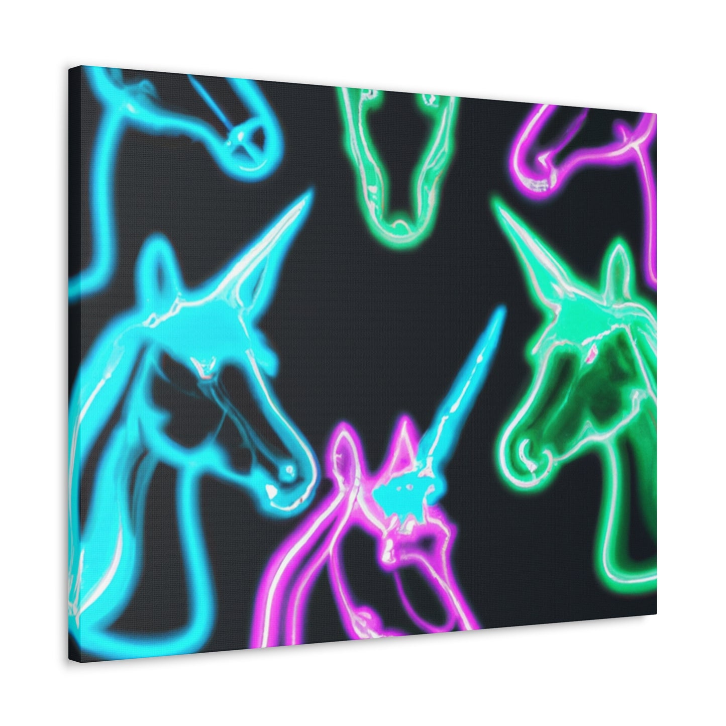 Neon Unicorn Magic. NEON Unicorns Art Canvas
