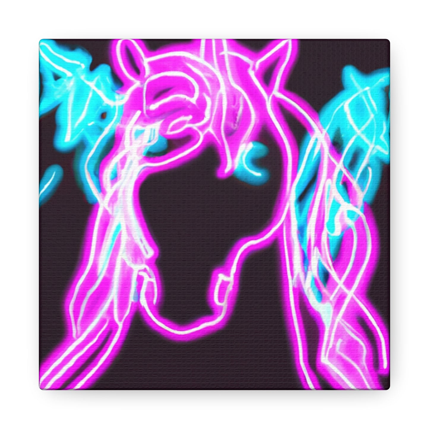 Neon Splendor of Unicorns. NEON Unicorns Art Canvas