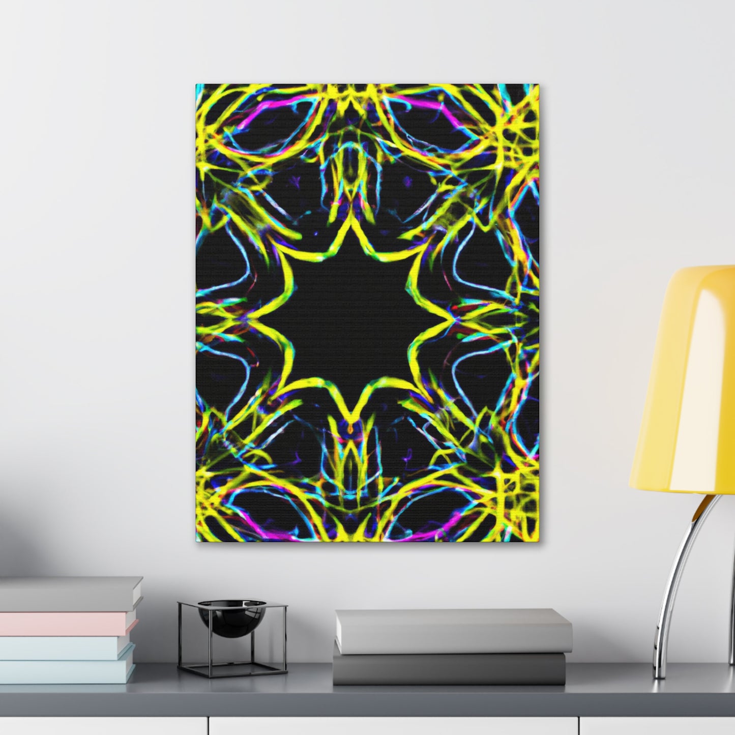 Vivid Neon Dreams of Infinity. Trippy Infinity Patterns Art Canvas