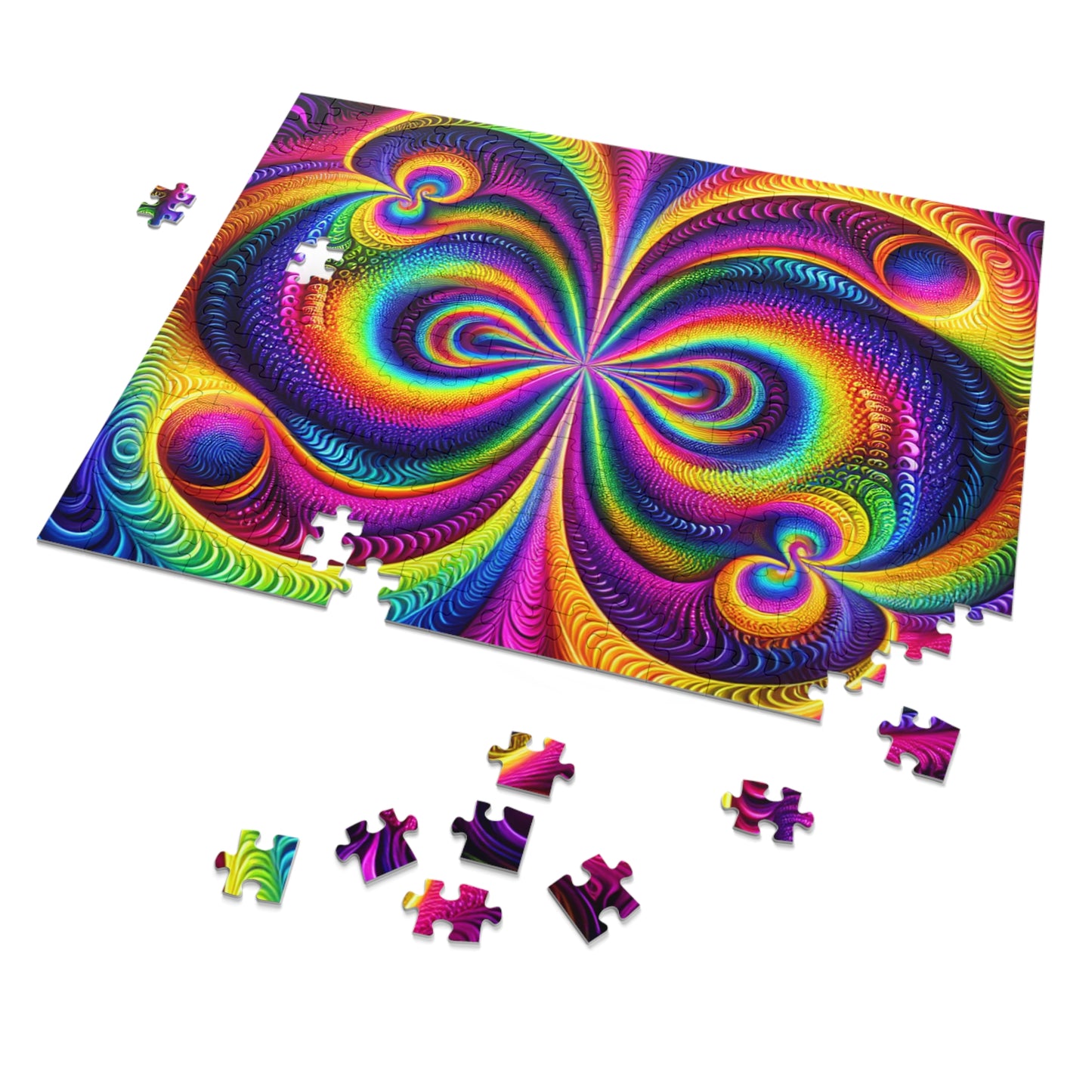 VibNeoInfinPaint - Neon Trippy Infinity Patterns Puzzle 30, 110, 252, and 1000 Pieces