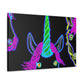 Vibrant Neon Magic. NEON Unicorns Art Canvas