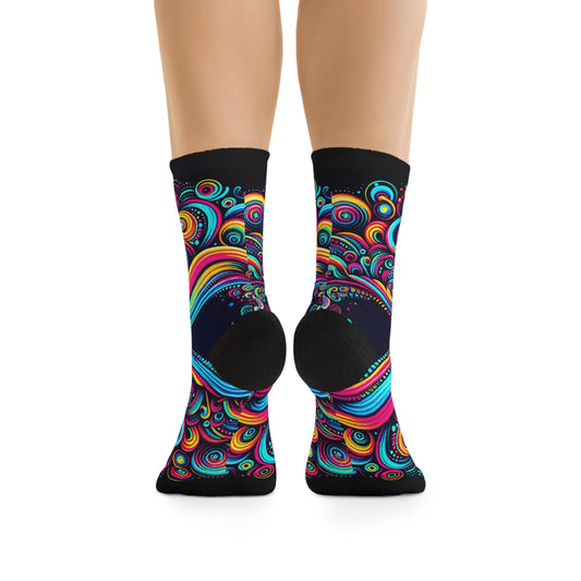 TDB Galactic Fractal Luminosity. Trippy Recycled Poly Socks