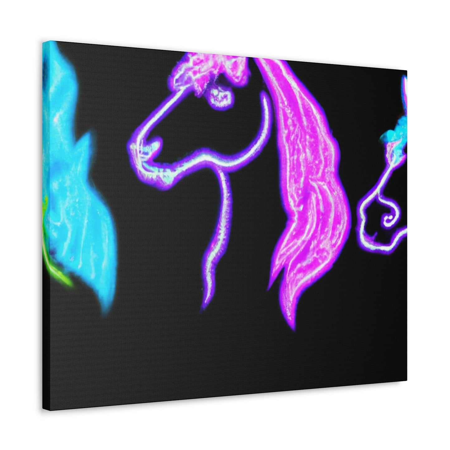 Neon Unicornscape. NEON Unicorns Art Canvas