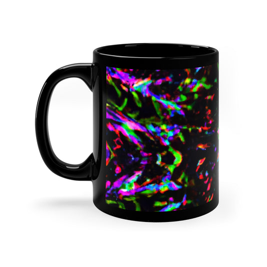 Neon Spirals of Infinity. Trippy Infninty Patterns 11oz Black Mug