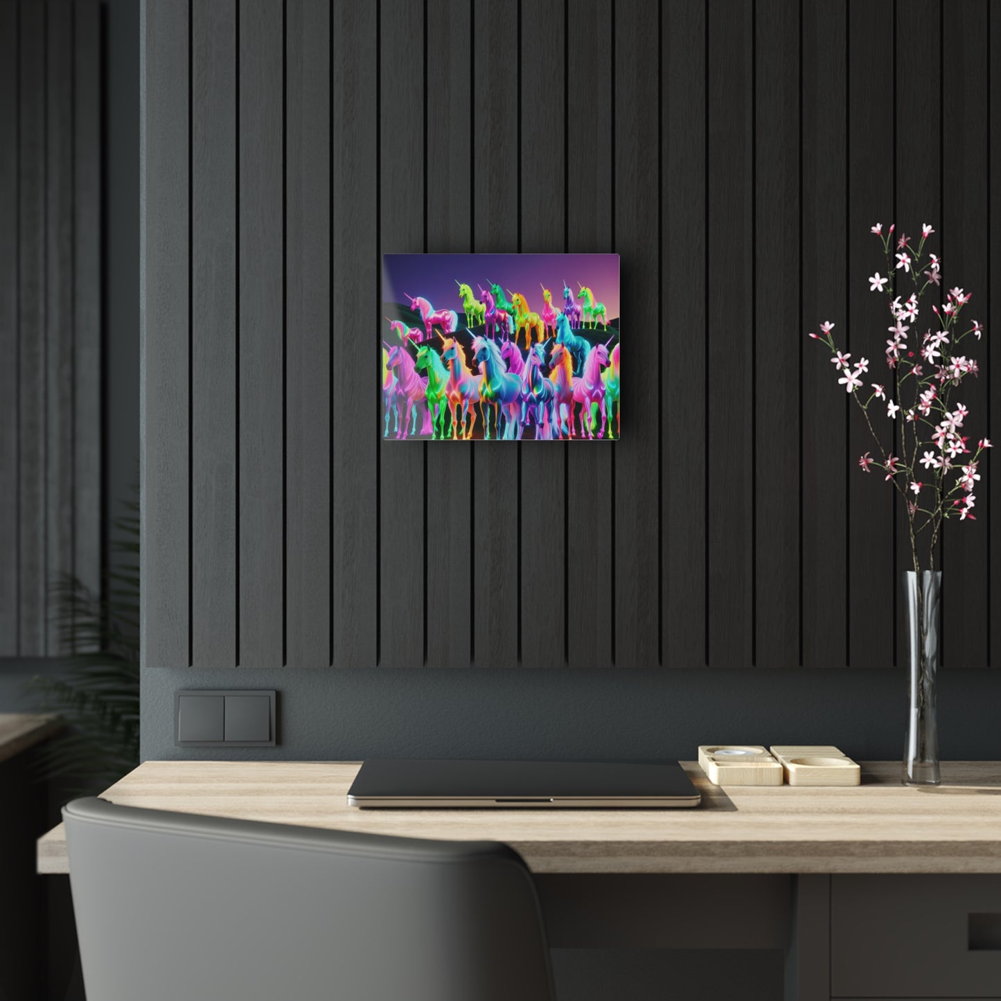 "Rainbow Fantasia" NEON Unocrons Art 1/4" Glossy Acrylic Art