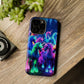 "Neon Fantasyland" Neon Unicorns Premium Art Magsafe Magnet Tough IPhone 13 14 15 Pro Plus Max and Mini in Matte and Glossy Phone cases