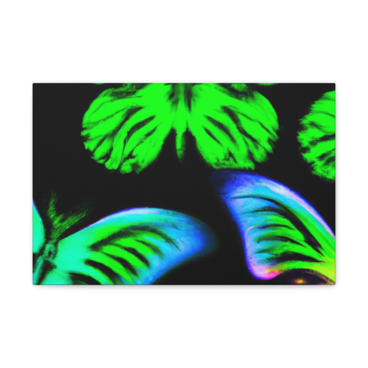 "Neon Dreamweavers". Neon Butterflies  Art Canvas
