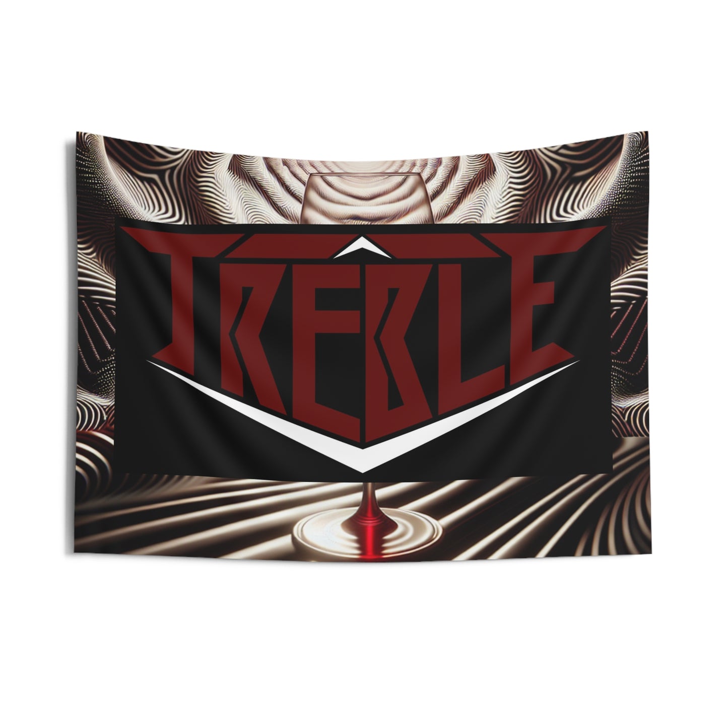 Treble Vino Void Vortex Red & Black Infinity Patterns Art Tapestry
