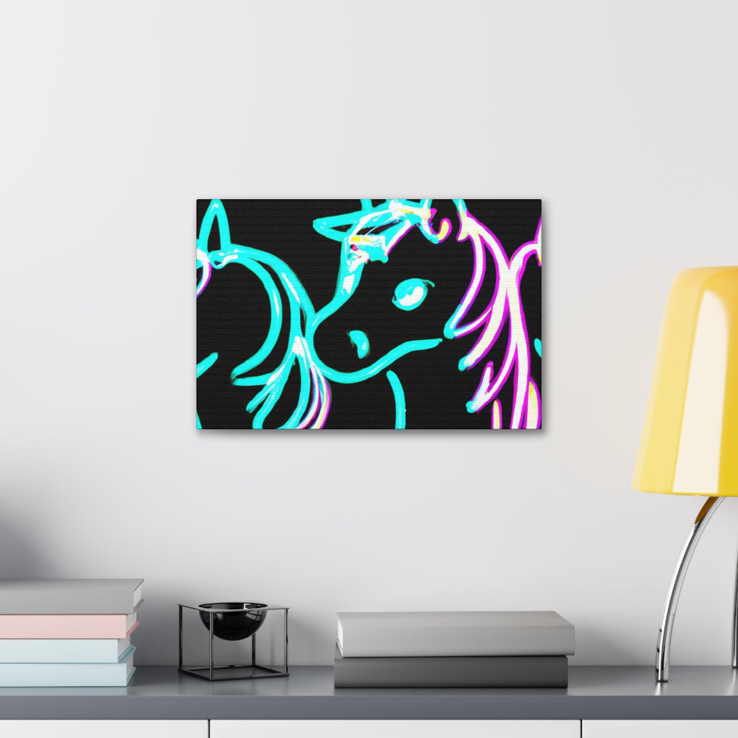 "Neon Unicorn Carnival" NEON Unicorns Art Canvas