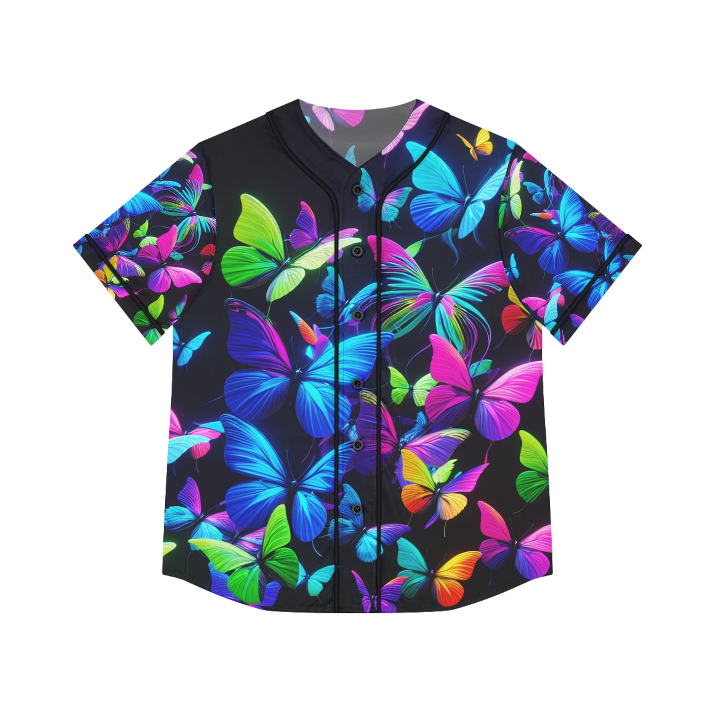 "Aurora's Neon Butterfly Dreamscape" Neon Butterflies Womans Jersey