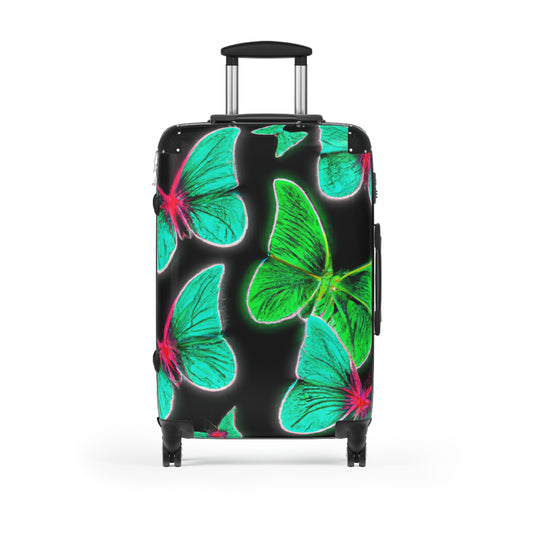 "Neon Dreams of Butterflies" - Neon Butterflies  Suitcase