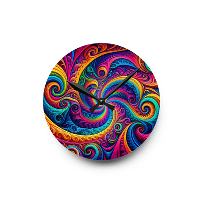 Vibrancy Infinity Neonometry Infinity Patterns Art Acrylic Clock