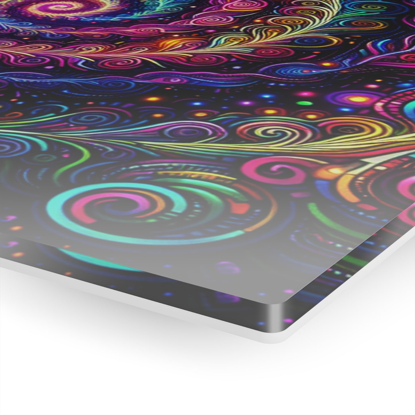 Vibrant Infinity Voyage. Trippy infity Pattern 1/4" Glossy Acrylic Art