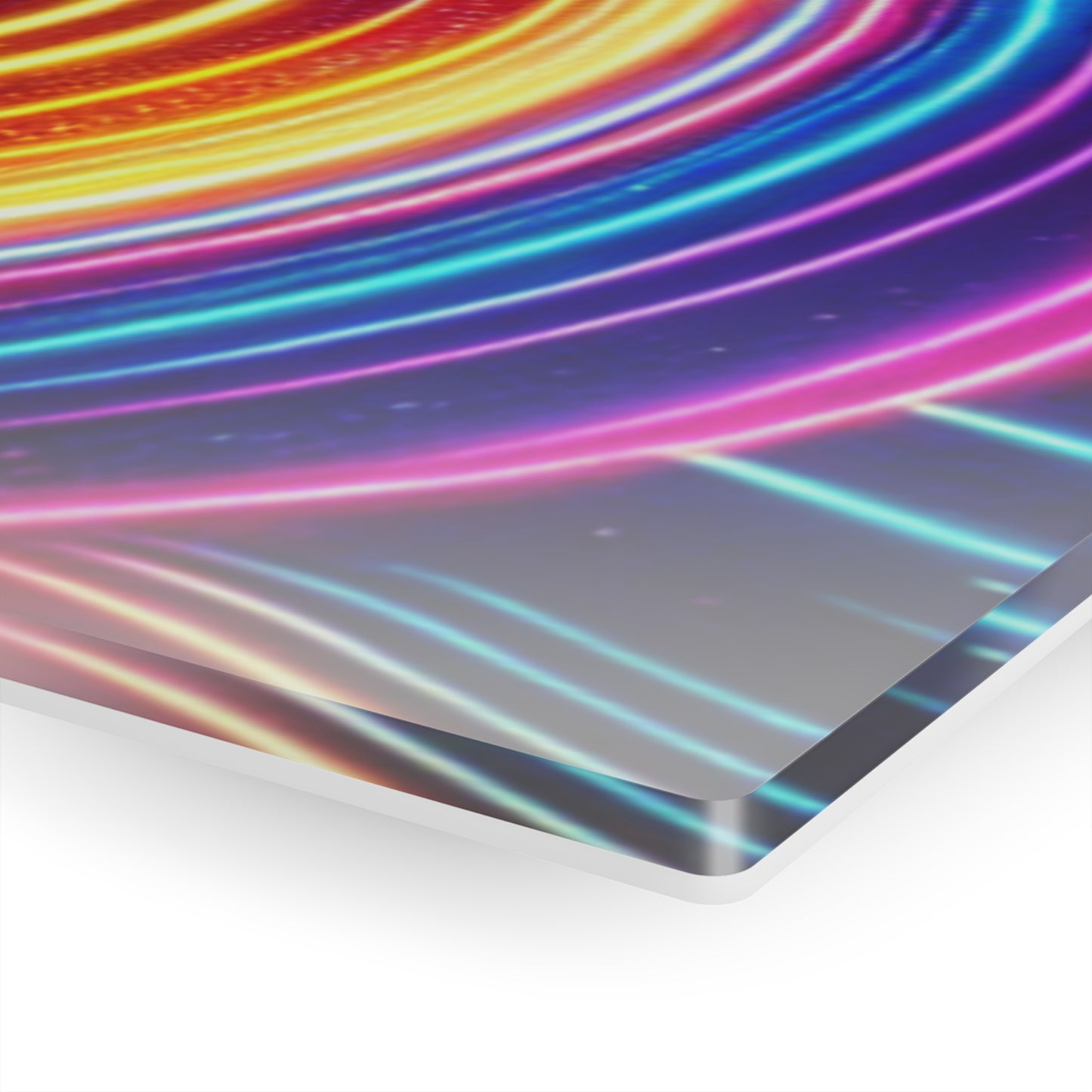 Neon Spiral Infinity Dreamscape. Trippy infity Pattern 1/4" Glossy Acrylic Art