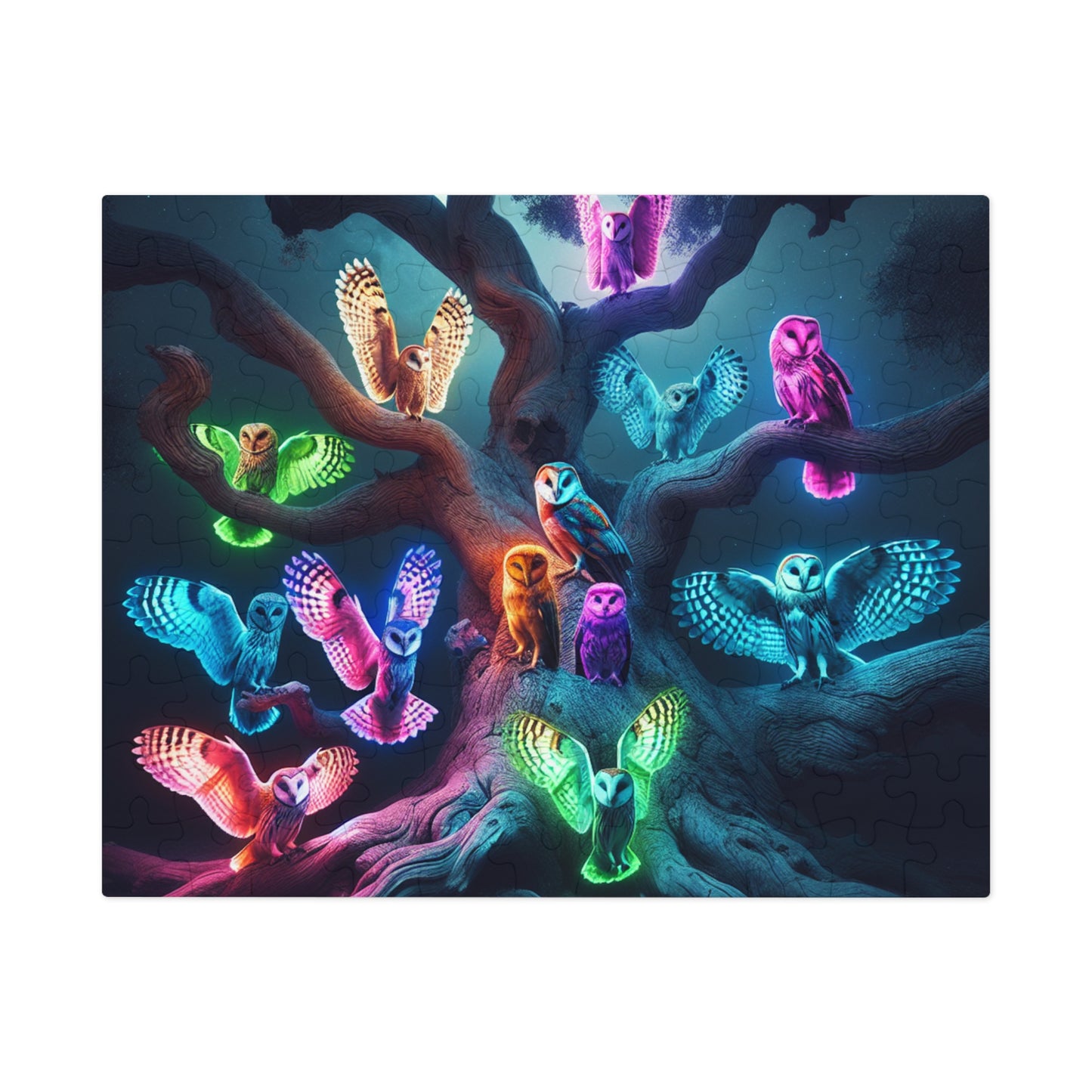 Neon Owlery - Neon Owls Puzzle 30, 110, 252, and 1000 Pieces