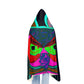 "Vibrant Neon Owls" - NEON Owls Art Hooded Snuggle Blanket
